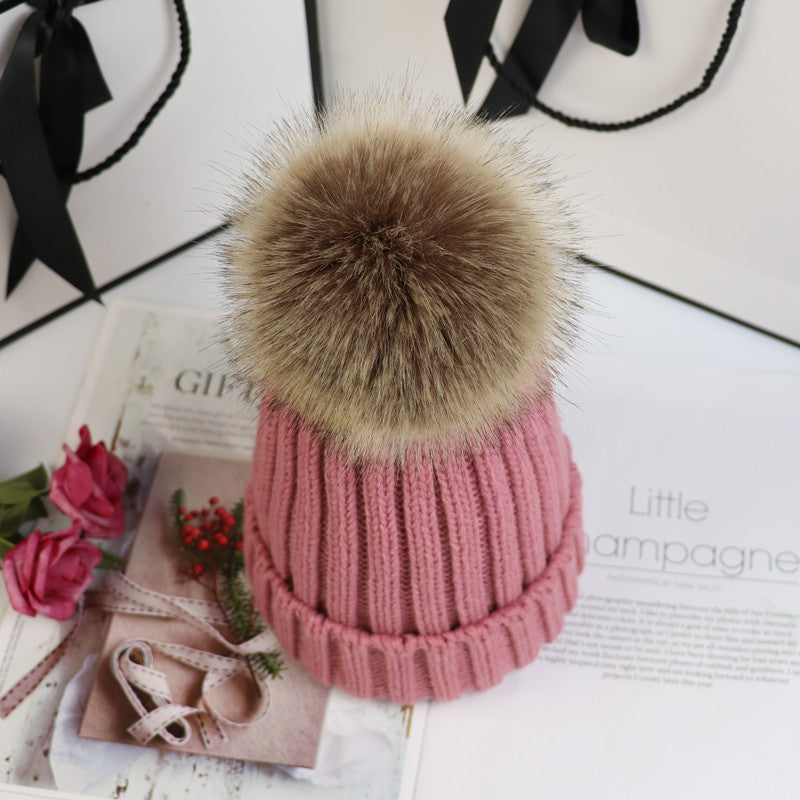 KROHN-E Strickmütze Bommel warm Unisex Winter