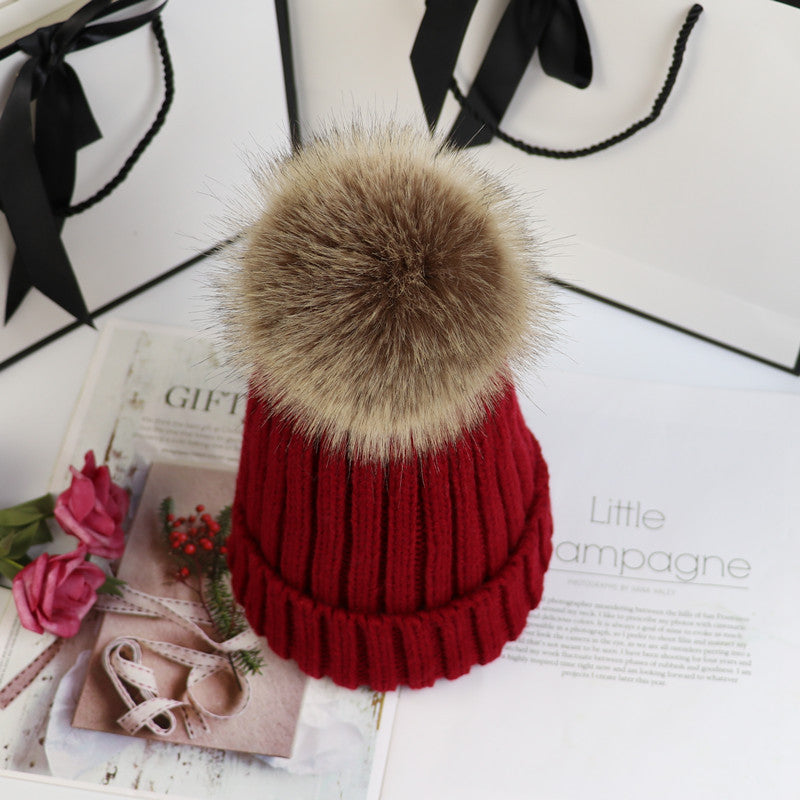 KROHN-E Strickmütze Bommel warm Unisex Winter