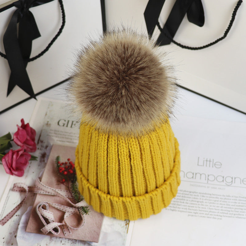 KROHN-E Damen Strickmütze Wärme Stretch-Passform Winter Bommel