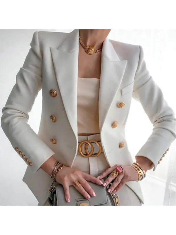 Glimmer-Blazer mit Knopfverschluss