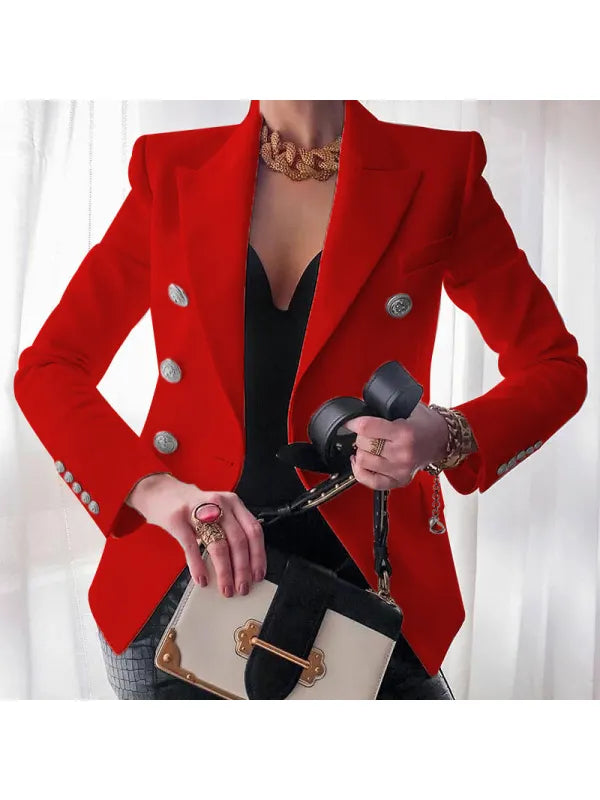 Glimmer-Blazer mit Knopfverschluss