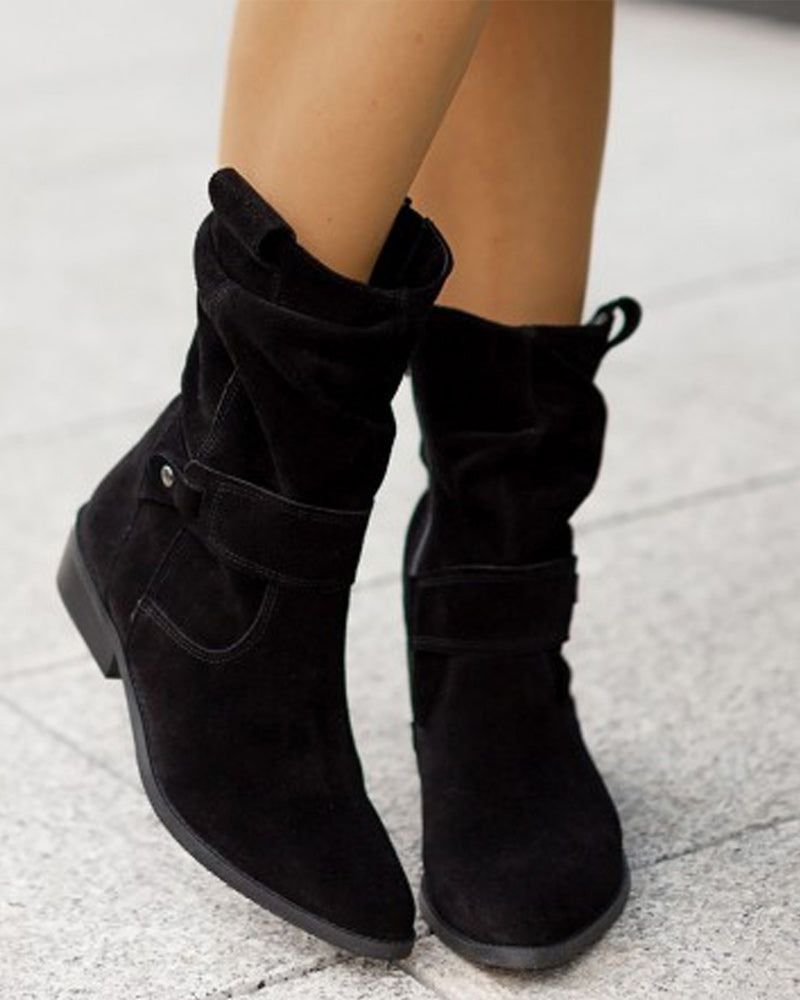 Krohn-e | Modische Stiefel mit Flachen Absätzen