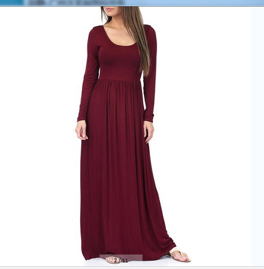Damen Alltagstaugliches Maxikleid mit praktischen Taschen und fließendem Schnitt Krohn-e