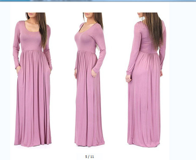 Damen Alltagstaugliches Maxikleid mit praktischen Taschen und fließendem Schnitt Krohn-e