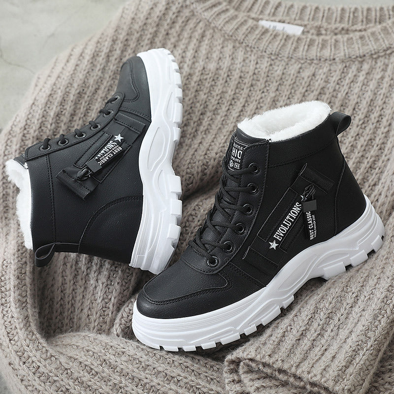 Krohn-e | Stiefel - Kunstleder - High-Top - Chunky Plateausohle - Schnürverschluss