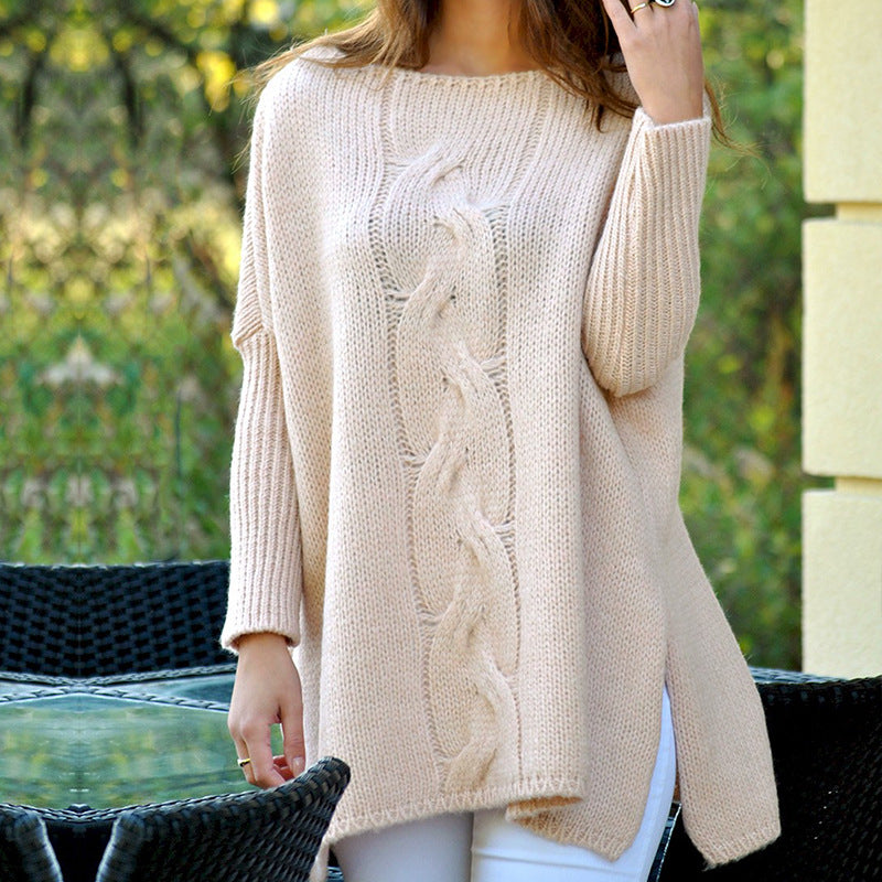 Damen Grobstrick Pullover mit klassischem Zopfdesign und weitem Schnitt Krohn-e