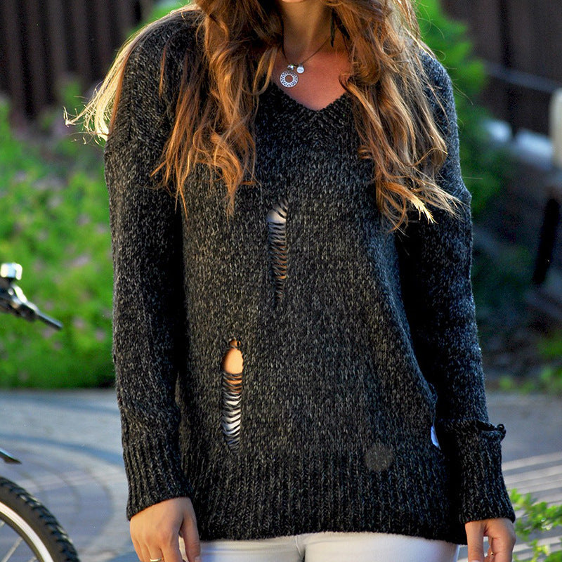 Damen Grobstrickpullover mit innovativem Schnitt und lässigen Details Krohn-e