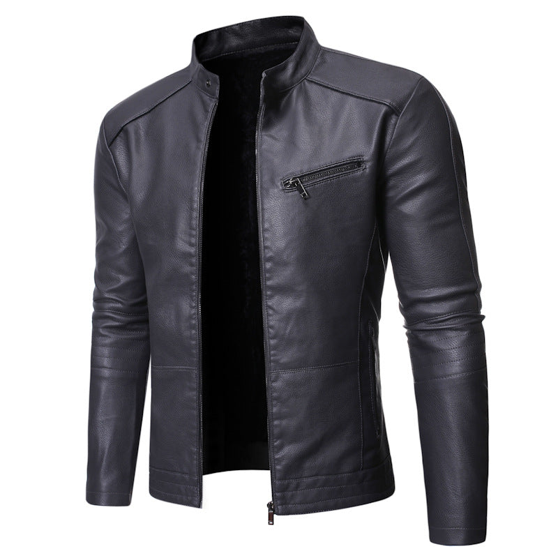Herren elegante Motorradjacke mit modernem Stehkragen Krohn-e