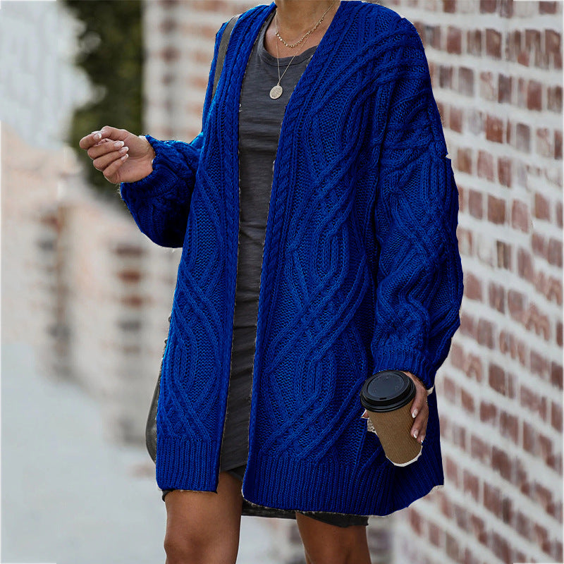 Damen Grobstrickcardigan mit elegantem Zopfmuster und lässigem Schnitt Krohn-e