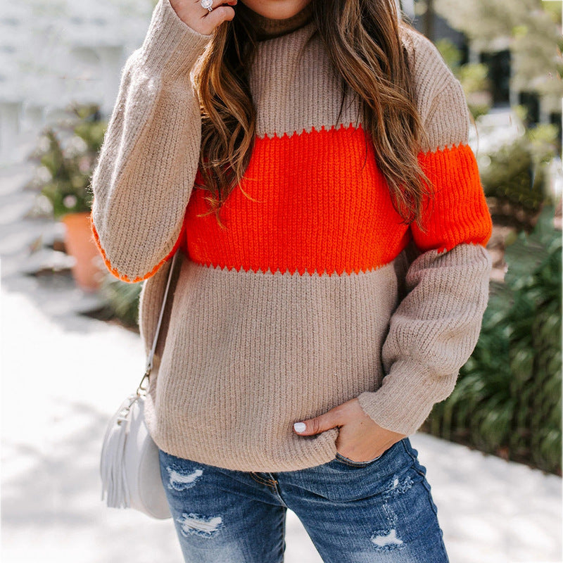 Damen modischer Strickpullover mit innovativer Farbkombination und strukturiertem Design Krohn-e