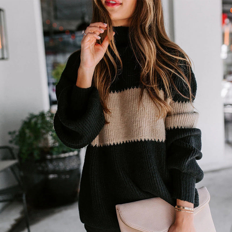 Damen modischer Strickpullover mit innovativer Farbkombination und strukturiertem Design Krohn-e