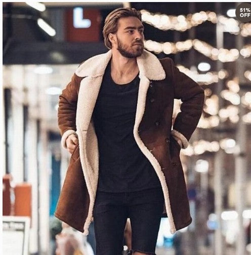 Herren Lammfellmantel mit luxuriösem Teddyfutter Krohn-e