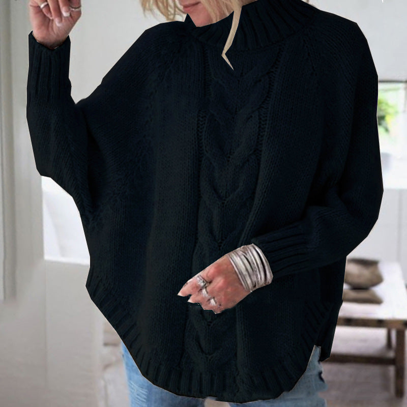 Damen Grobstrickpullover mit hohem Kragen und detailreicher Zopfmusterung Krohn-e