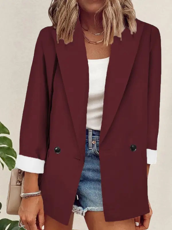 Einteiliger Blazer in einer Farbe