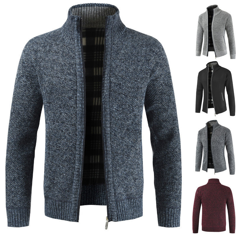 Herren Strickjacke mit hohem Kragen und plüschigen Innenfutter Krohn-e