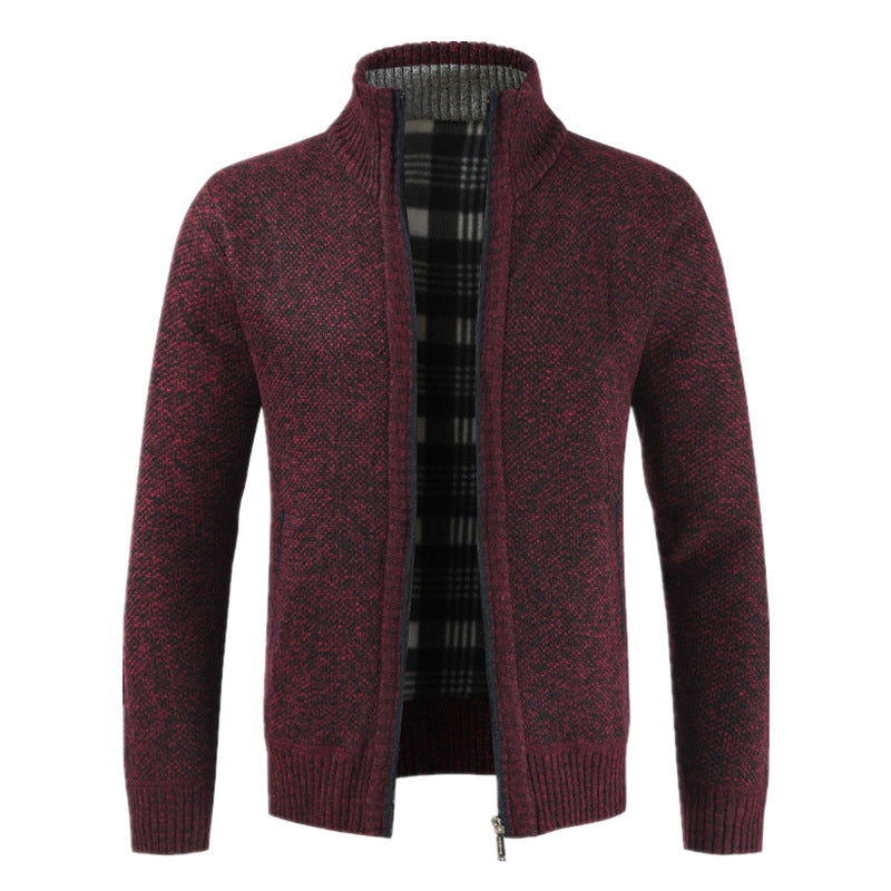 Herren Strickjacke mit hohem Kragen und plüschigen Innenfutter Krohn-e
