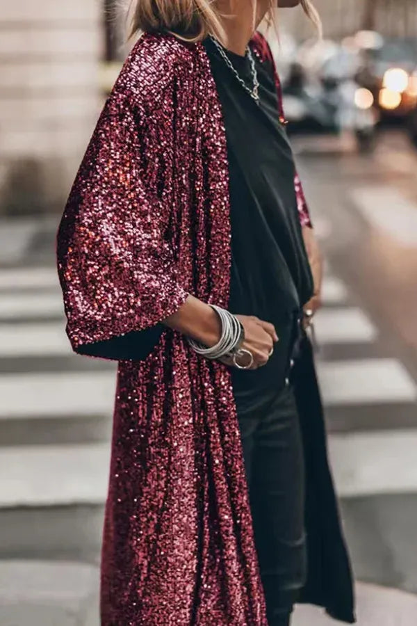 Krohn-e | Glamour Kimono aus Pailletten mit Schlüsselloch