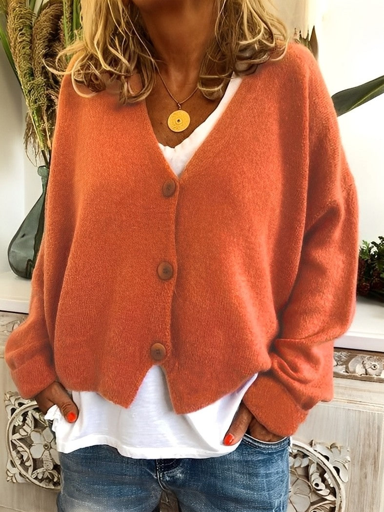 Krohn-e | Lässiger Cardigan mit Knöpfen für Frauen