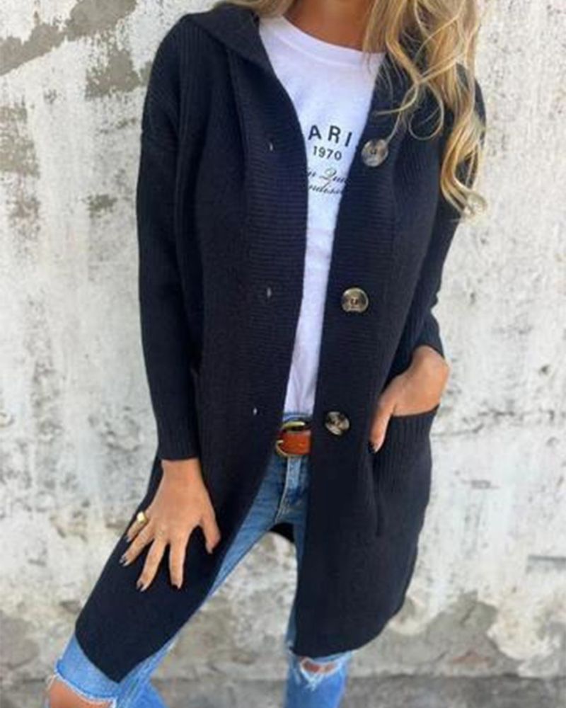 Krohn-e | Kapuzenstrickjacke mit Taschen