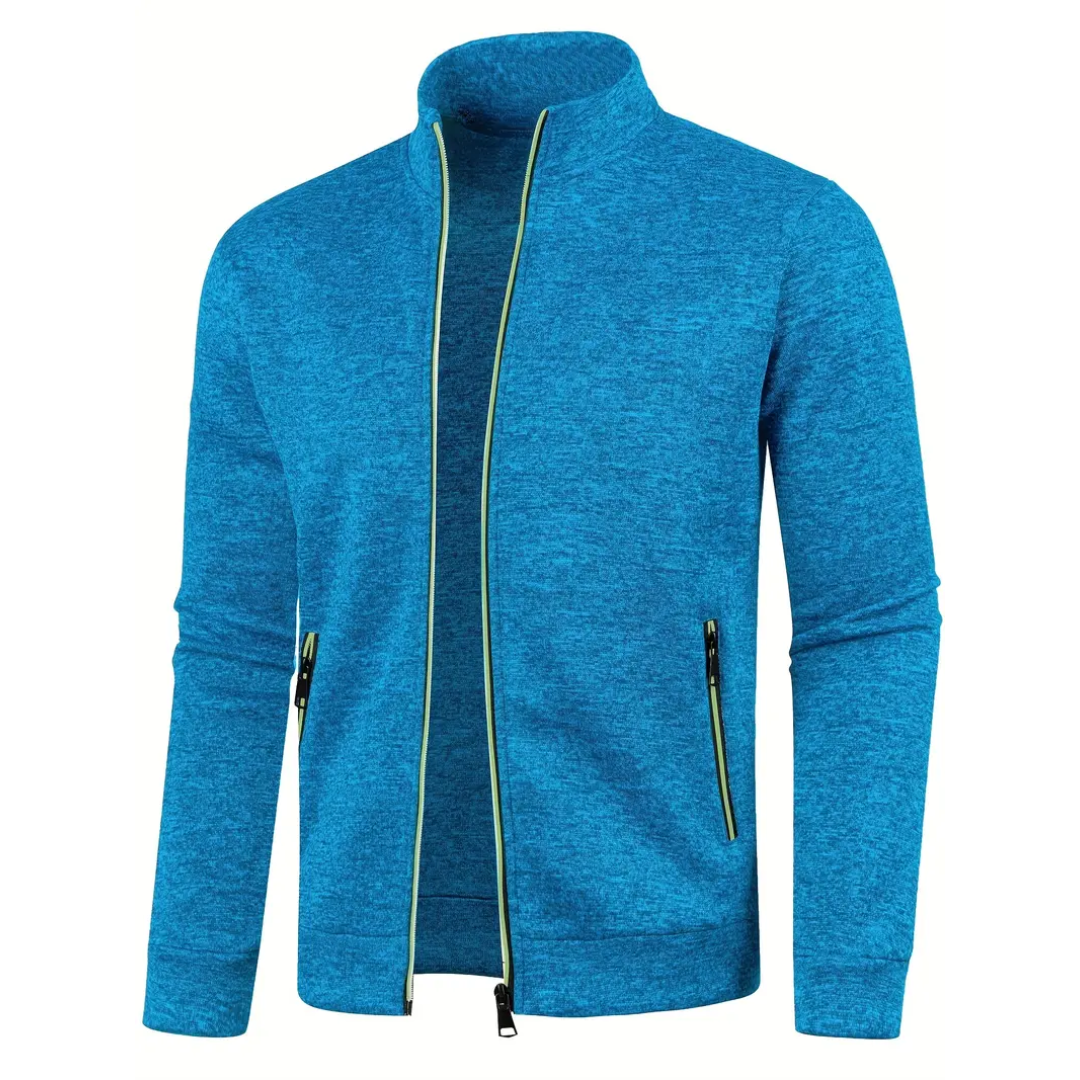Jonas | Herren Sweatjacke Stehkragen Vollreißverschluss Melange