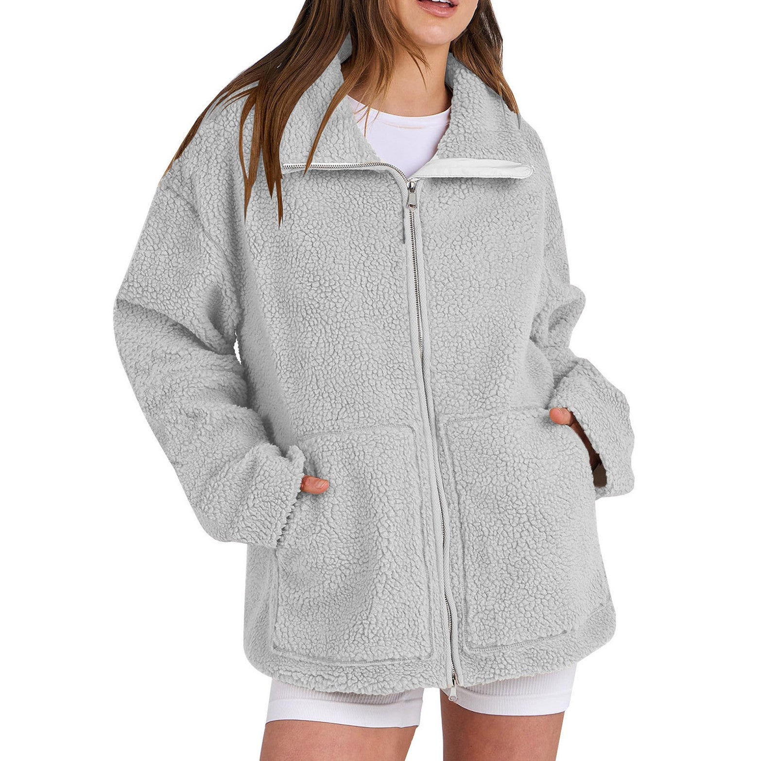 Krohn-e | Locker Wollmantel mit Rollkragen für Damen