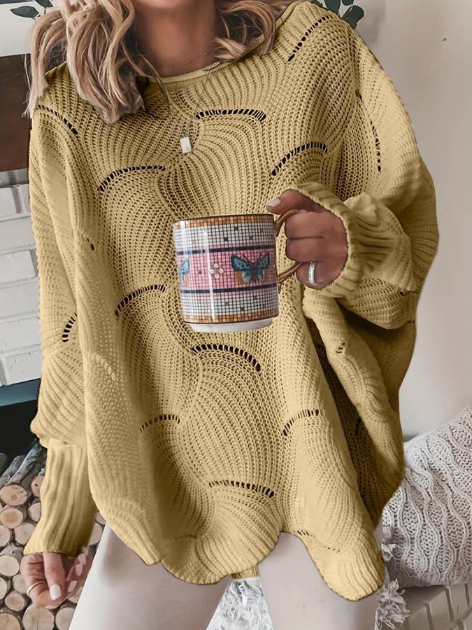 Einfarbiger, entspannter Pullover