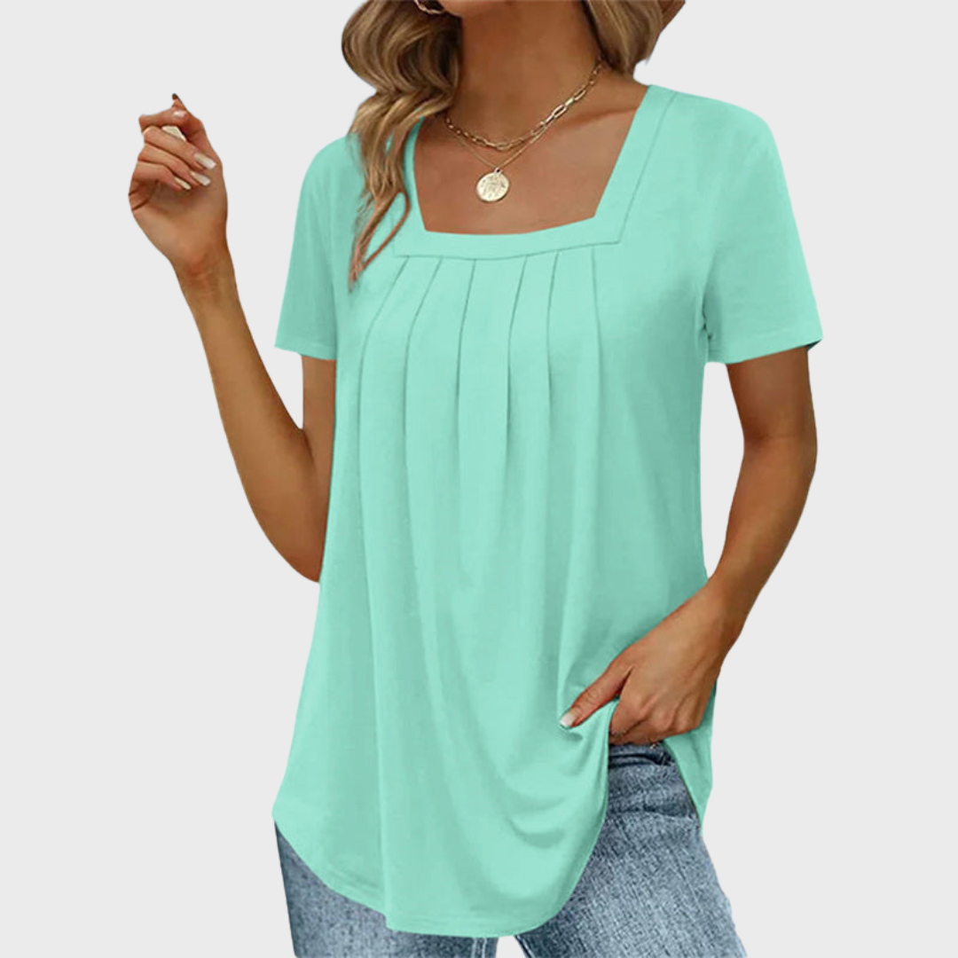 KROHN-E Damen Sommerbluse leicht atmungsaktiv Kurzarm Bluse