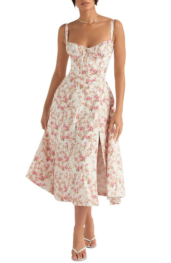 Damen-Midikleid im eleganten A-Linien-Korsett-Stil