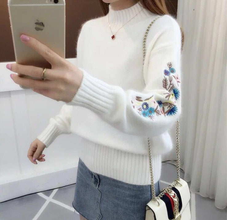 Damen Strickpullover mit eleganten Stickereien Krohn-e