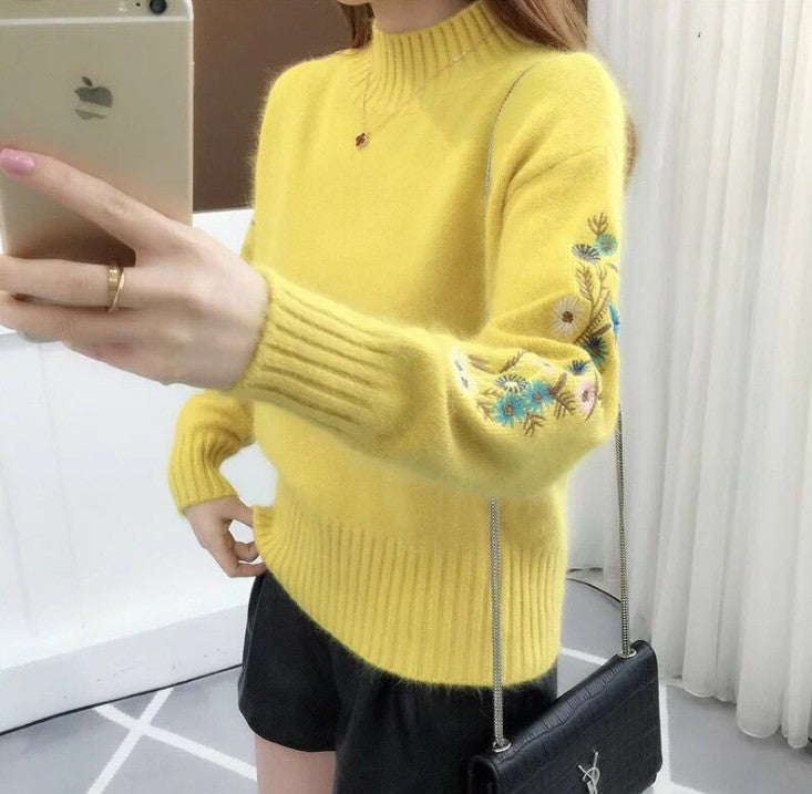 Damen Strickpullover mit eleganten Stickereien Krohn-e