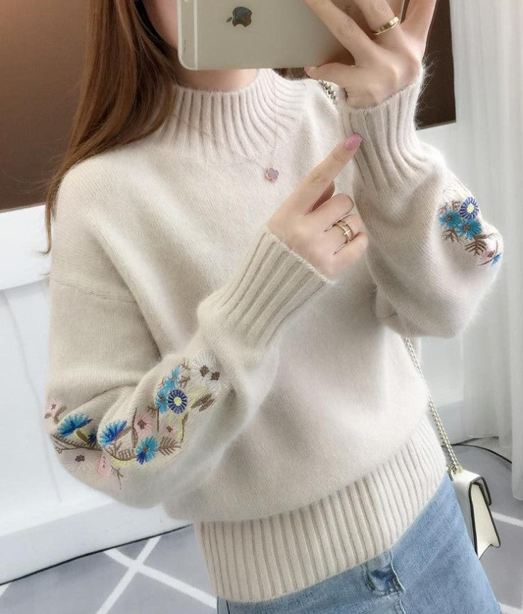 Damen Strickpullover mit eleganten Stickereien Krohn-e