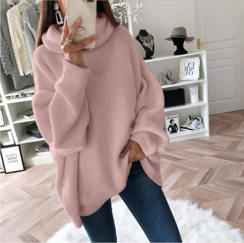 Damen Großer Strickpullover mit hohem Kragen und lässigem Schnitt Krohn-e