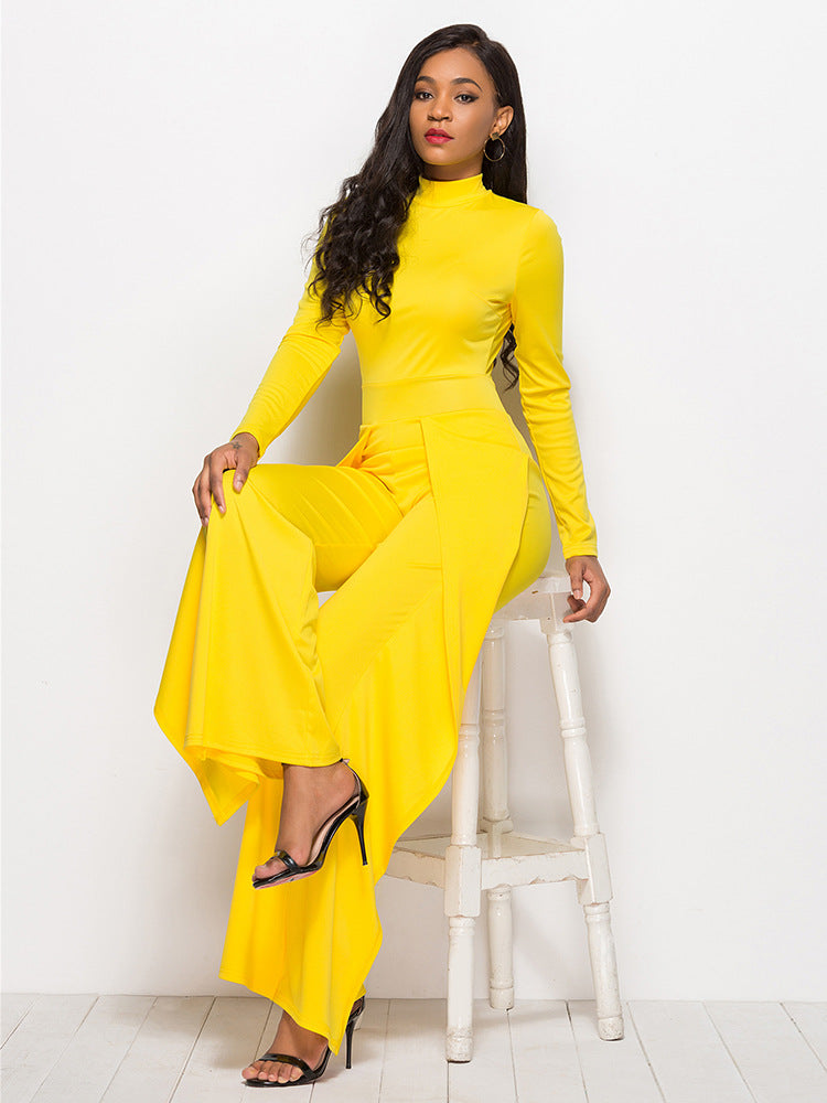 Damen Eleganter und fließender Jumpsuit mit langen Ärmeln Krohn-e