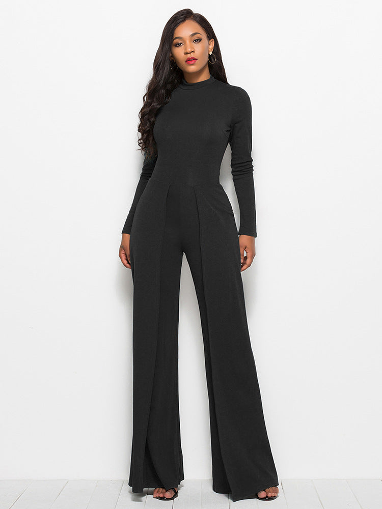 Damen Eleganter und fließender Jumpsuit mit langen Ärmeln Krohn-e