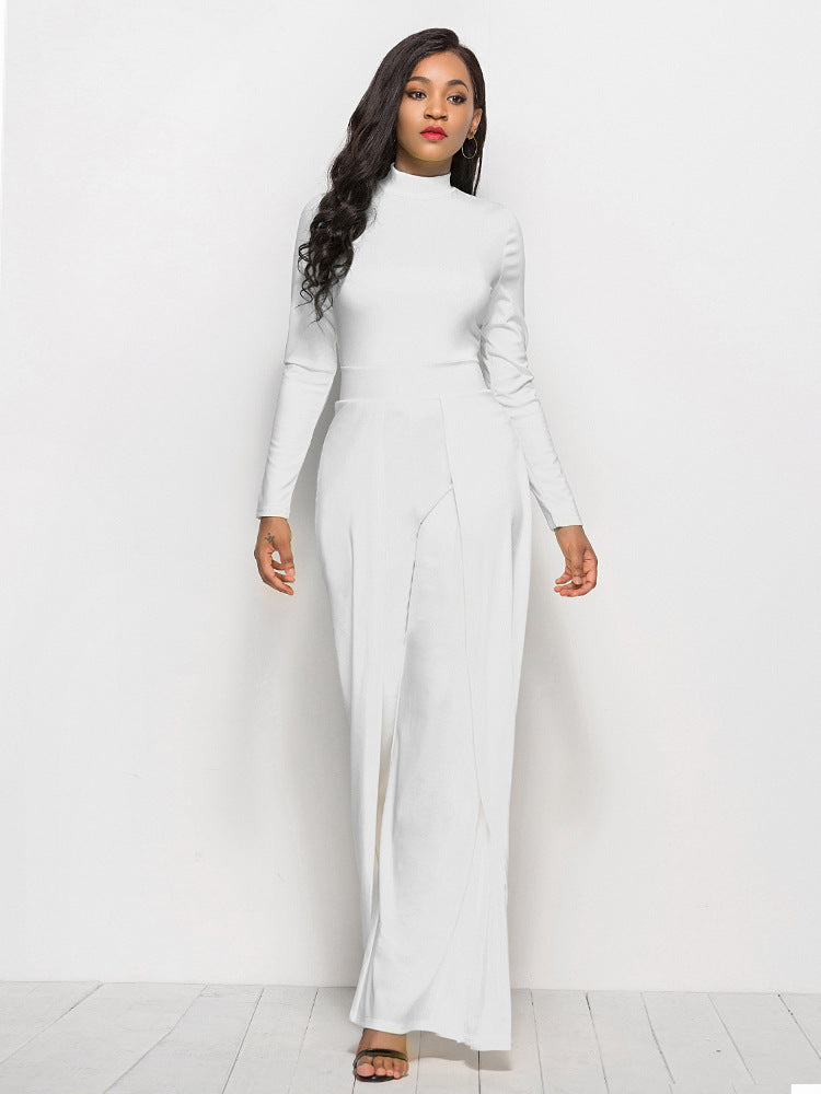 Damen Eleganter und fließender Jumpsuit mit langen Ärmeln Krohn-e