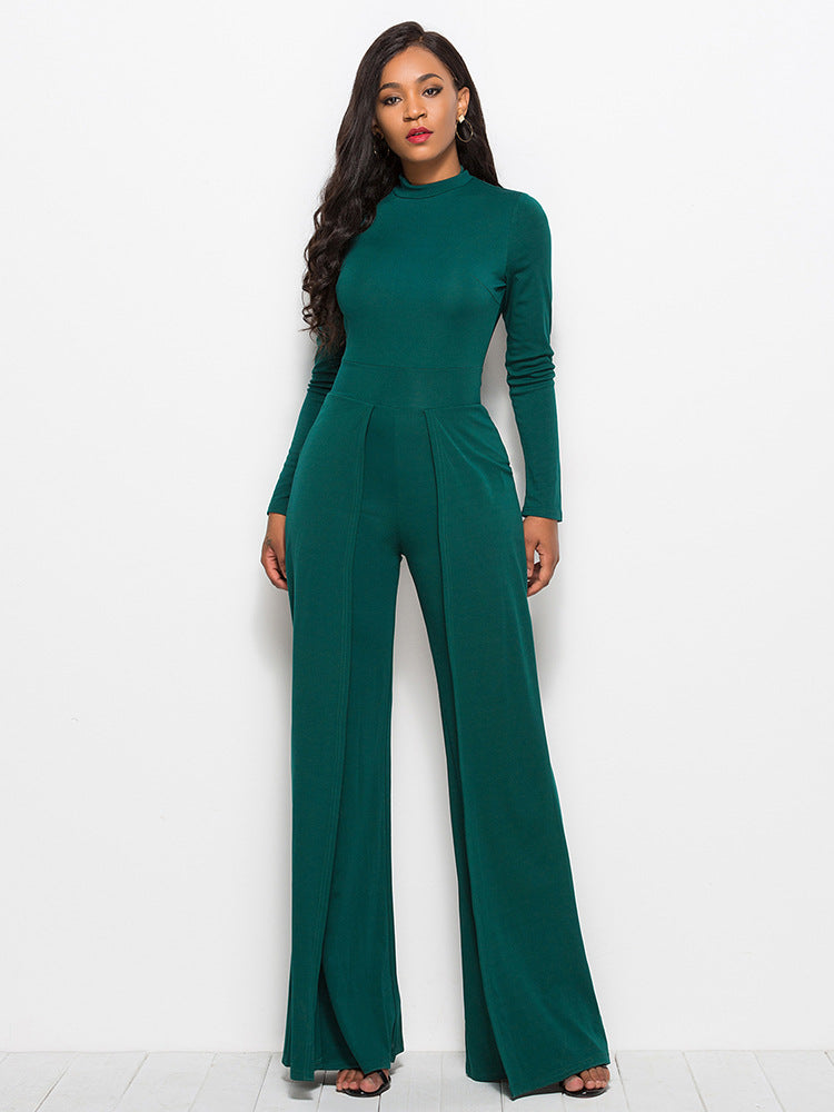 Damen Eleganter und fließender Jumpsuit mit langen Ärmeln Krohn-e