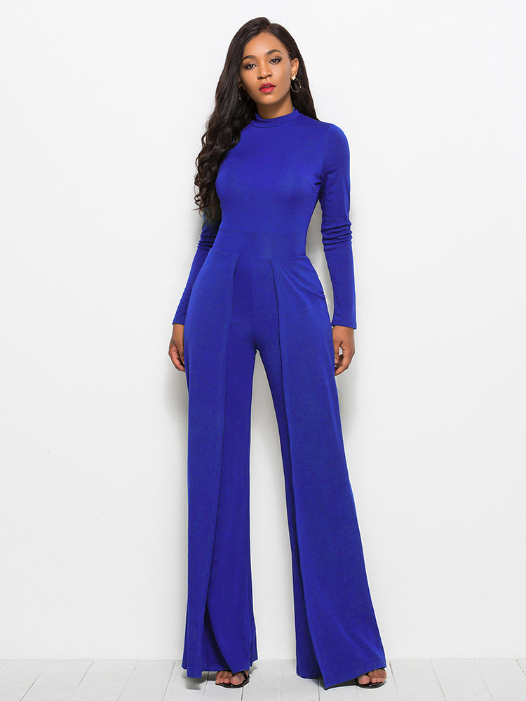 Damen Eleganter und fließender Jumpsuit mit langen Ärmeln Krohn-e