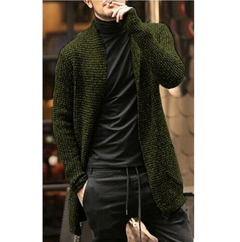 Herren Grober Strickcardigan mit offenem Design und modernen Details Krohn-e