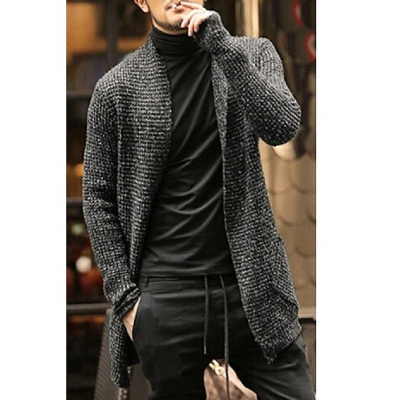 Herren Grober Strickcardigan mit offenem Design und modernen Details Krohn-e