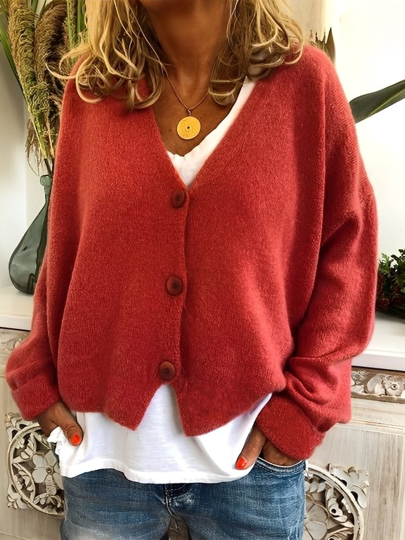 Krohn-e | Lässiger Cardigan mit Knöpfen für Frauen