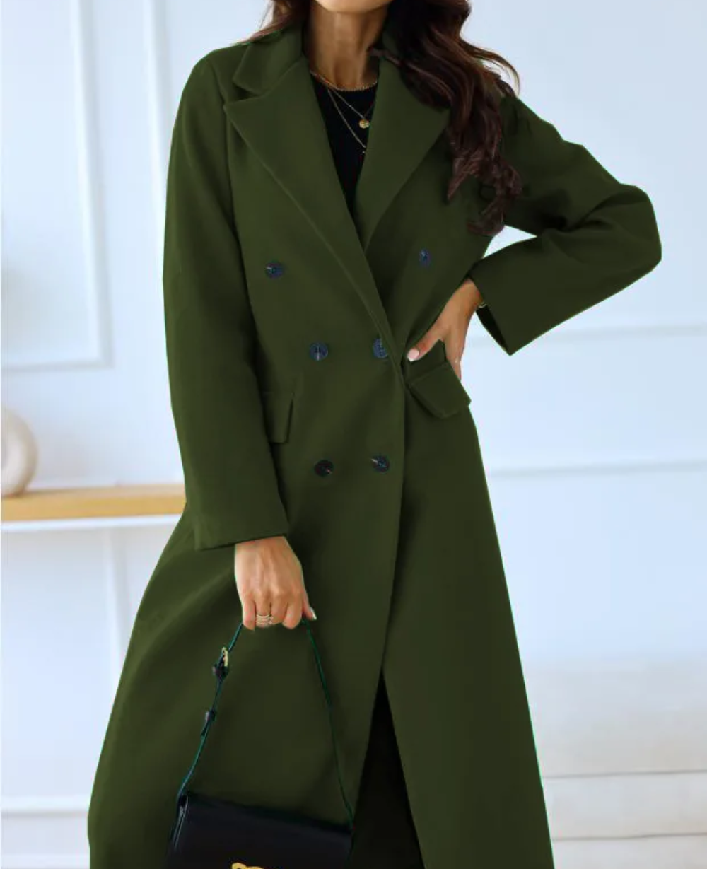 Krohn-e | Lange Elegante Taillierte Trenchcoat Für Damen | Perfekt Für Herbst Und Winter