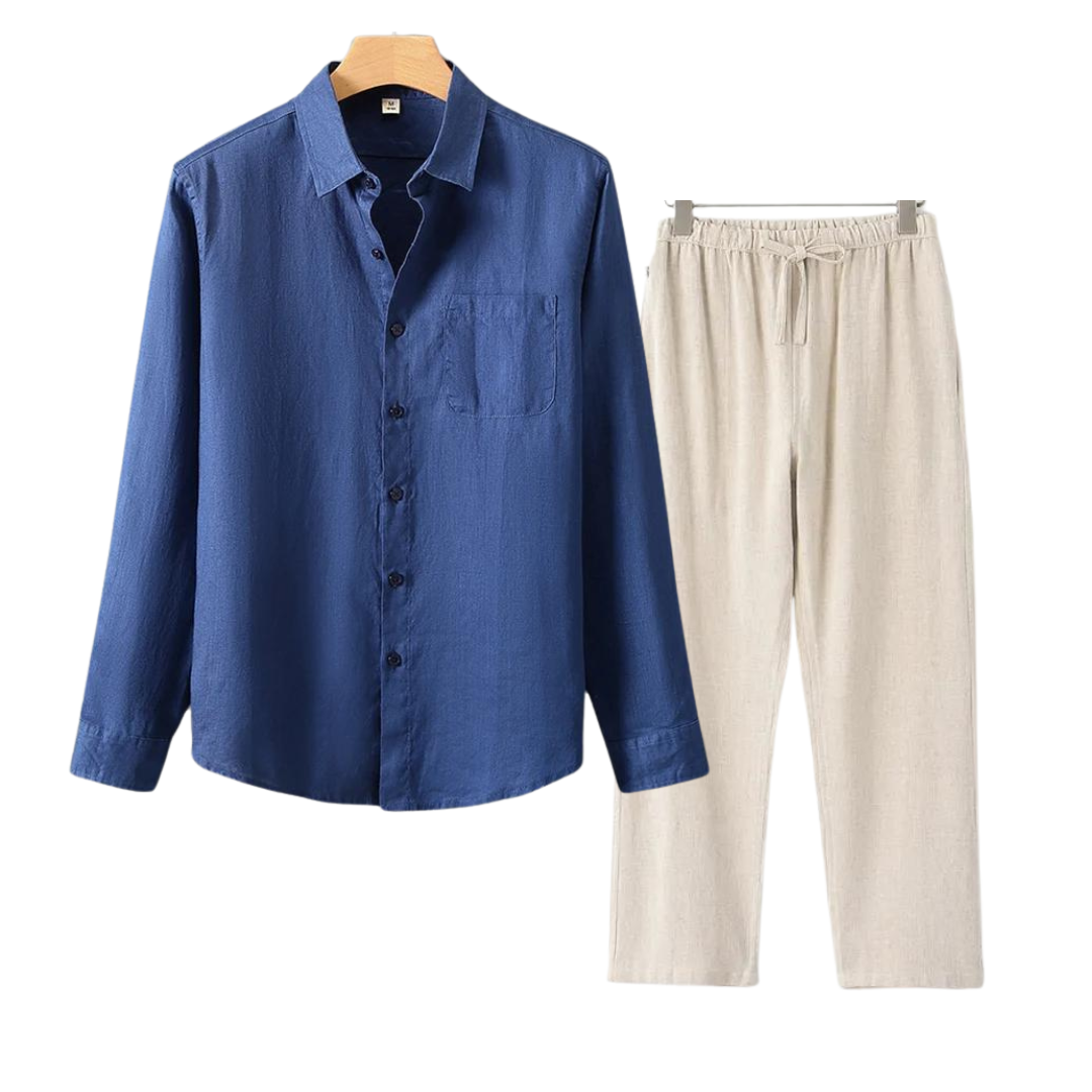 Klassisches und stilvolles Herren-Leinen-Set im Old-Money-Stil