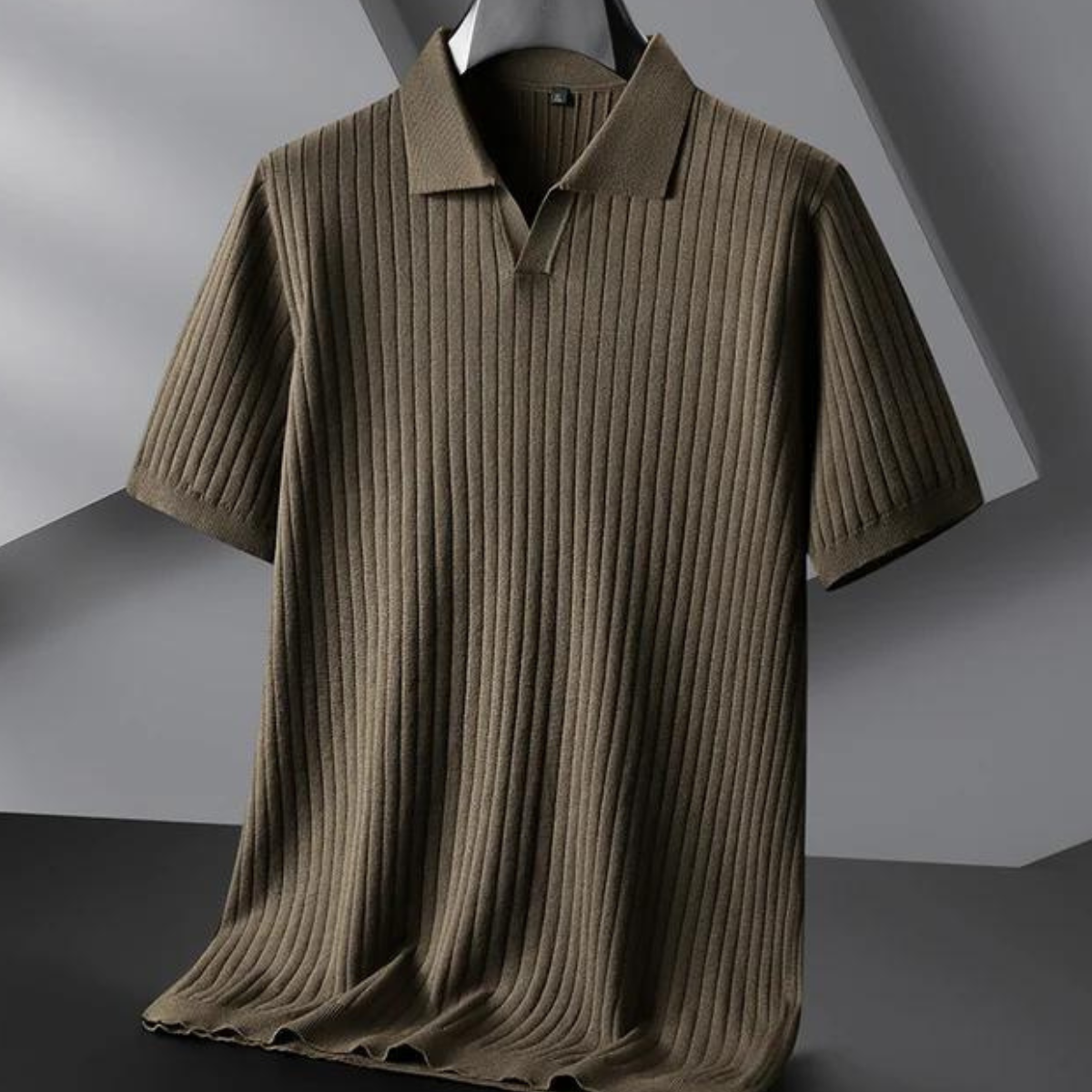 Exquisites gestricktes Herren-Poloshirt im Küsten-Stil