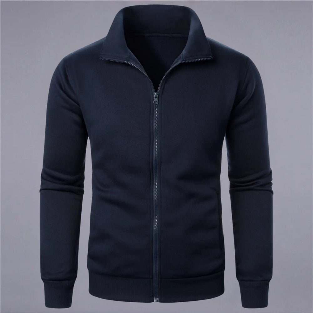 Krohn-e | Klassisches Sweatshirt mit Reißverschluss Baumwollmischung Komfort und Stil