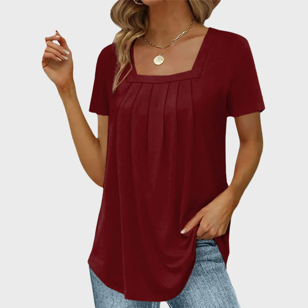 KROHN-E Damen Sommerbluse leicht atmungsaktiv Kurzarm Bluse