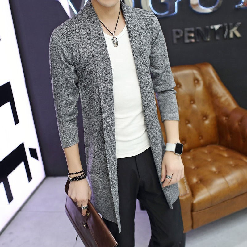 Herren lässiger Strickcardigan mit offenem Schnitt und praktischen Taschen Krohn-e