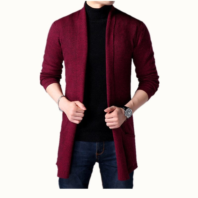 Herren lässiger Strickcardigan mit offenem Schnitt und praktischen Taschen Krohn-e