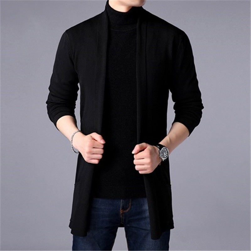 Herren lässiger Strickcardigan mit offenem Schnitt und praktischen Taschen Krohn-e