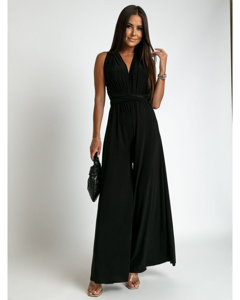 FlairFashion V-Neck Sleeveless Jumpsuit