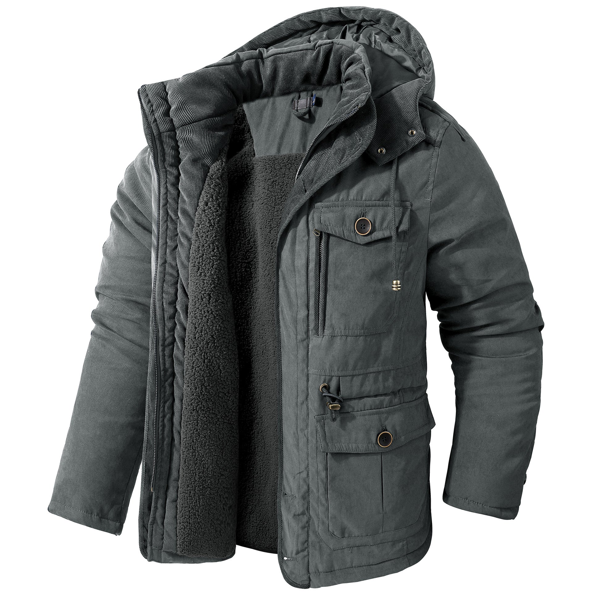 Krohn-e | Warme Jacke mit Kapuze für Männer